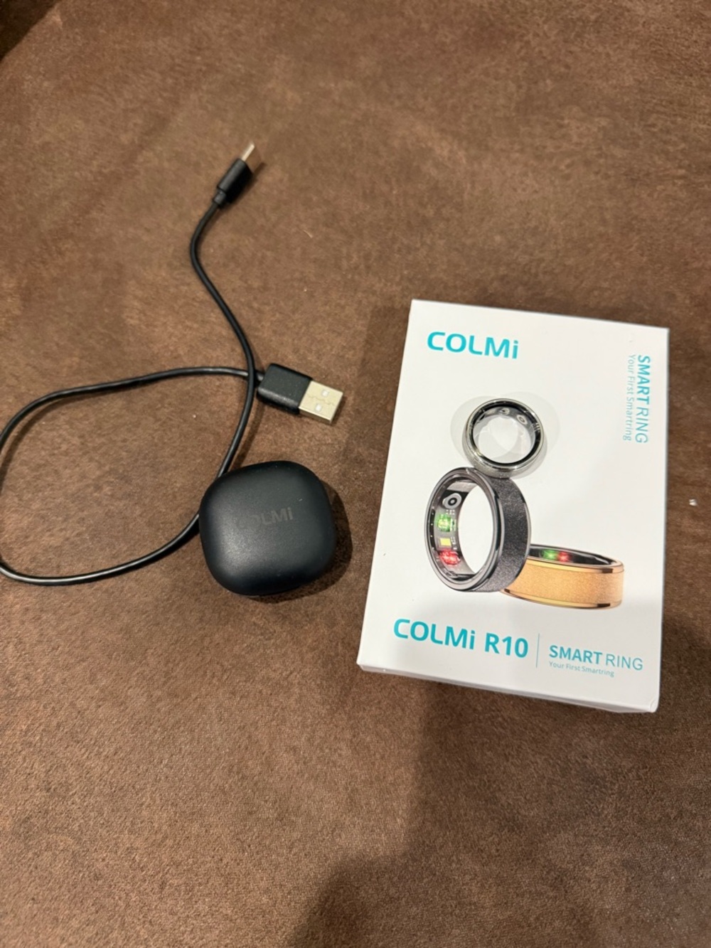 R10 Smart Ring with Black Charging Case - Black